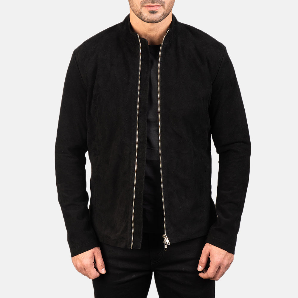 Charcoal Suede Leather Jacket